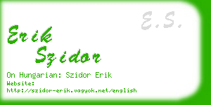 erik szidor business card